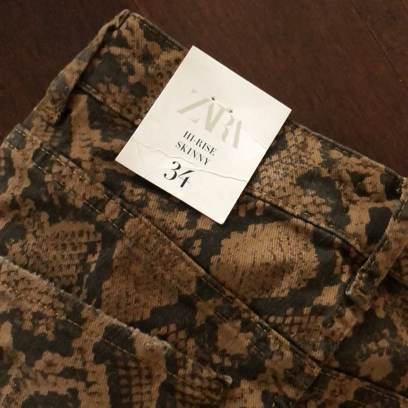 NWT Zara snake skinny jeans - Picture 4 of 4